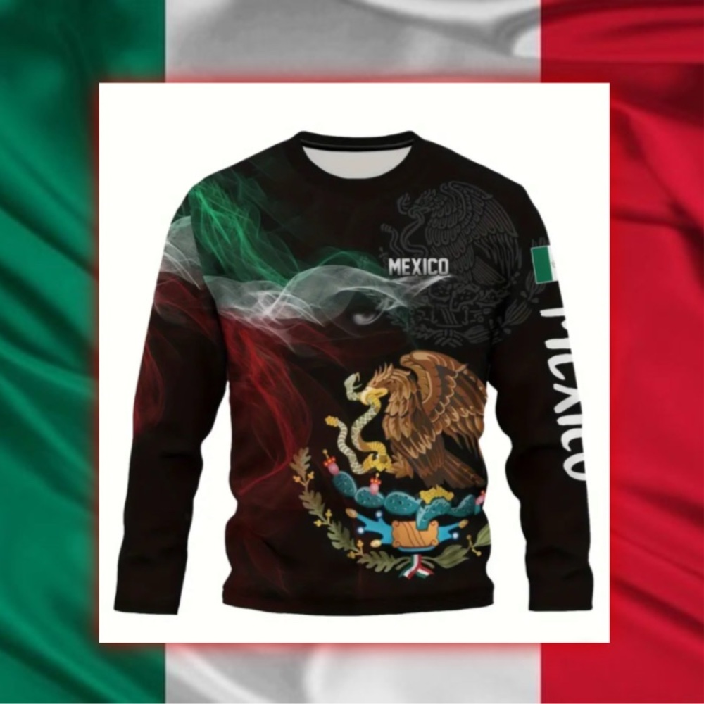 Vibrant Aztec Graphic Crew Neck Sweatshirt - Soft, Comfy, Long Sleeves, Mens N